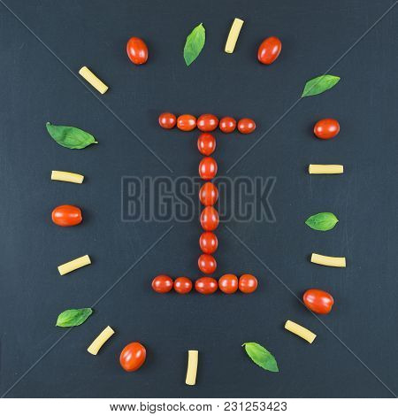 Italian Food Eating Pattern With Letter 