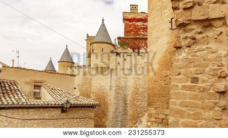Profile View Of Impressive Olite Castle In Navarre, Spain