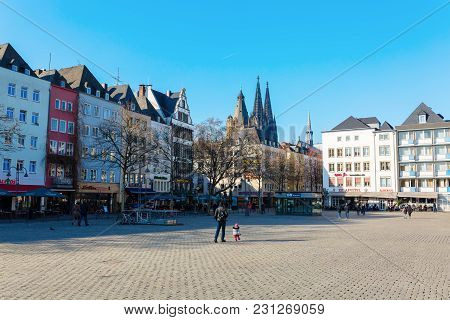 Cityscape At The Heumarkt In Cologne, Germany