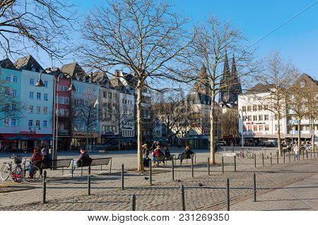 Cityscape At The Heumarkt In Cologne, Germany