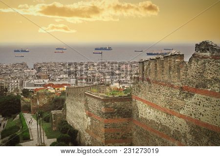 A Beautiful View Of Thessaloniki From The Trigonion Tower