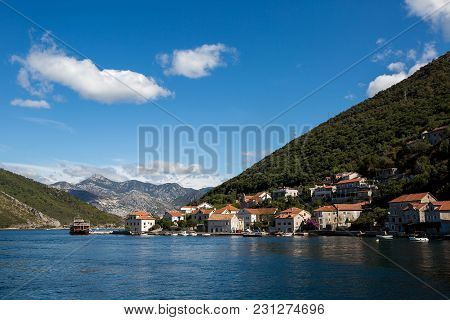 Boko-kotor Bay, Montenegro - September 21: View Of The Boka Kotor Bay With The Ferry House And The M