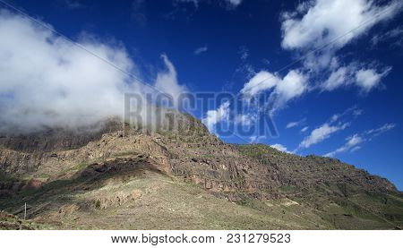 West Of Gran Canaria, February 2018, Integral Nature Reserve Inagua, Multi-colored Strata Of Cliffs 