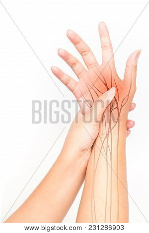 Wrist Nerve Pain White Background Wrist Pain