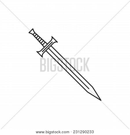 Sword Icon. Outline Sword Vector Icon For Web Design Isolated On White Background