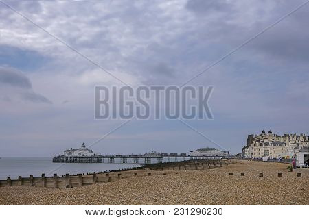 Eastbourne, East Sussex, England - May 29 - Panoramic View Of The Pier At Eastbourne, East Sussex, E