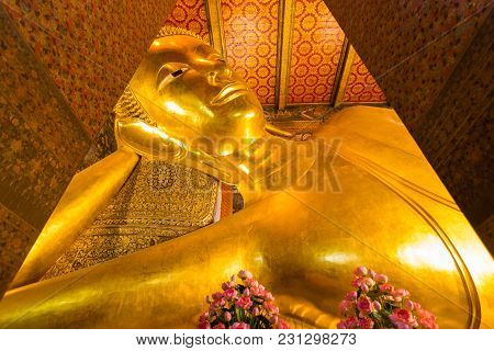 Wat-pho, Bangkok Thailand:- March 3, 2018:-: Wat Pho Or The Official Name Is Wat Pho As The Oldest T