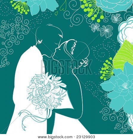 Bruid en bruidegom. Bruiloft achtergrond