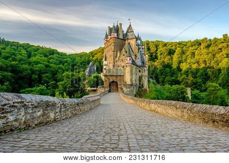 Burg Eltz castle in Rhineland-Palatinate state, Germany. Construction started prior to 1157.