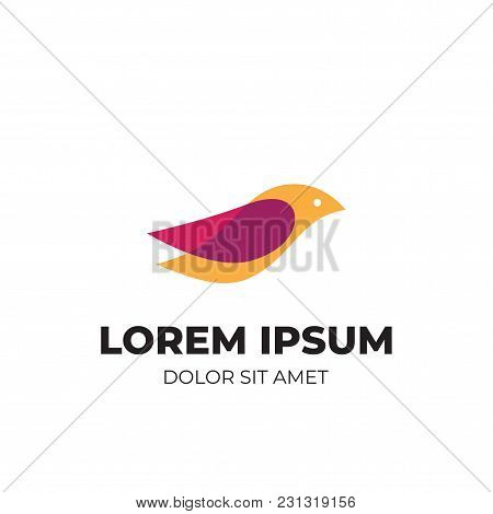 Abstract Colorful Bird, Modern Logo With Overlapping Vibrant Color