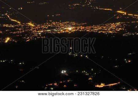 Night View From Italy, Skyline In The Panoramic