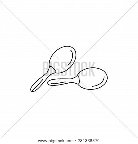 Mexican Maracas Icon. Outline Mexican Maracas Vector Icon For Web Design Isolated On White Backgroun