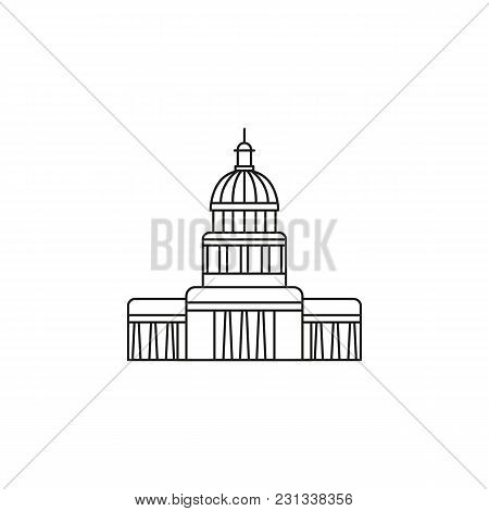 National Cuba Capitol Icon. Outline National Cuba Capitol Vector Icon For Web Design Isolated On Whi
