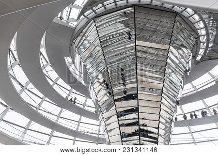 People Visit Reichstag Dome