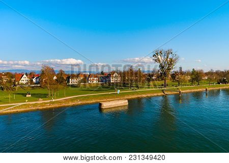 Beautiful Spring Park On Riverside, Rhin, Kehl, Germany