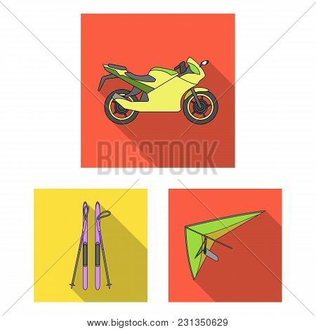 Extreme Sport Flat Icons In Set Collection For Design.different Kinds Of Sports Vector Symbol Stock 