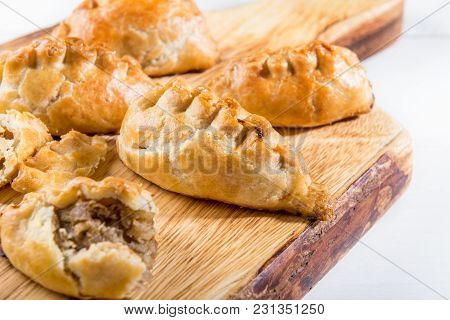 Hot Pasties From Butter Enriched Puff Pastry Filled With Minced