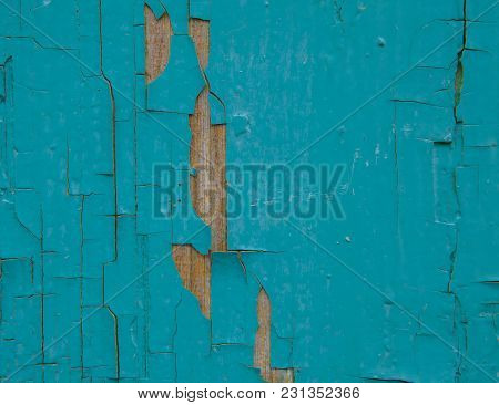 Old Wooden Board, Paint Drops Off The Board.