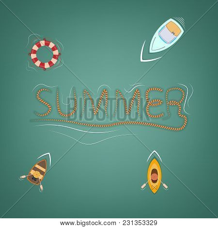 Summer And Sun. Vector Illustration On A Summer Theme