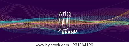 Horizontal Neon Blend Business Banner. Vector Line Illustration Poster. Geometric Cover Template. Ul
