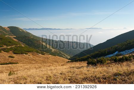 Mountain Landscape In The Vratna Valley At The National Park Mala Fatra, Slovakia, Europe.