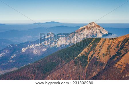 Mountain Landscape In The Vratna Valley At The National Park Mala Fatra, Slovakia, Europe.