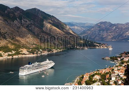 Kotor, Montenegro - September 26: Large Ship With Tourists Sailing On The Boat In The European Day O