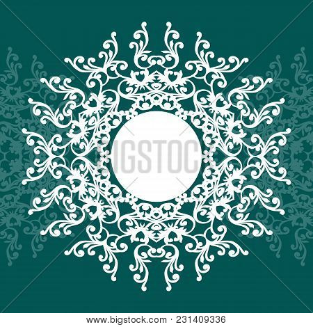Collection Of Round Lacy Napkin For Your Text Or Photo. Elegant Design . Vector Illustration . It Ca