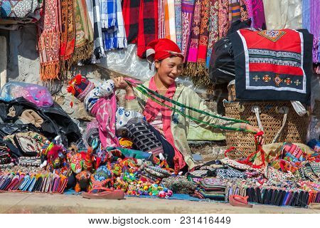Street Scene With Local Hmong People