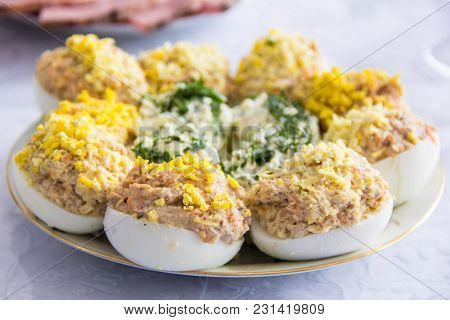 Homemade Stuffed Eggs, Perfect Easter Party Snack.