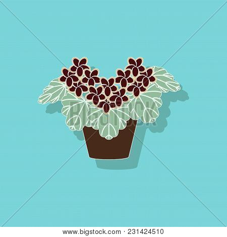 Paper Sticker On Stylish Background Of Plant Pelargonium