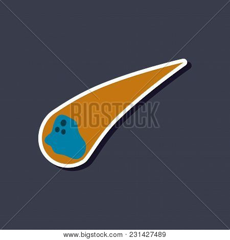 Paper Sticker On Stylish Background Nature Falling Meteorite
