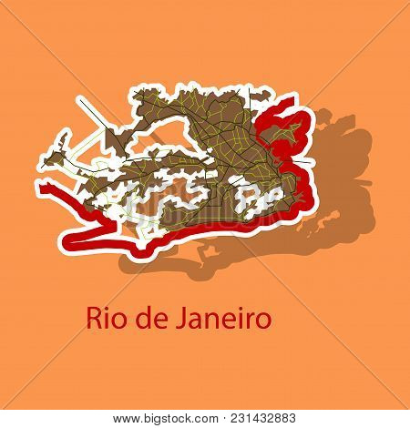 Modern Map - Rio De Janeiro Sticker Travel, Area, Art