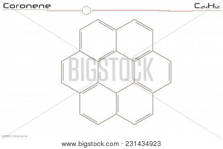 Large And Detailed Infographic Of The Molecule Of Coronene