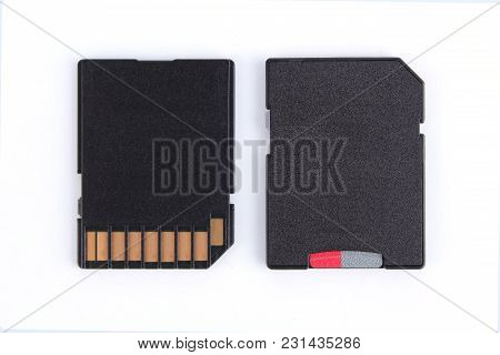 Black Micro Sd Memory Card Isolated On White Background