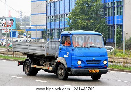 Brno, Czech Republic - July 22, 2014: Dump Truck Avia A31 In The City Street.