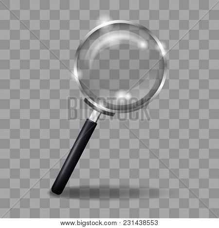 A Magnifying Glass. Ralistic Vector Illustration Isolated On The White Background