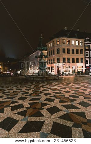 Copenhagen, Denmark - March 11th, 2018: Architecture And Details Of Stroget The Main Shopping Street