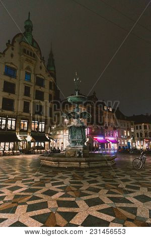 Copenhagen, Denmark - March 11th, 2018: Architecture And Details Of Stroget The Main Shopping Street