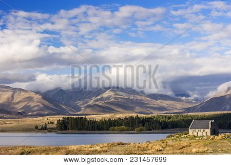 Lake Tekapo And Church Of The Good Shepherd