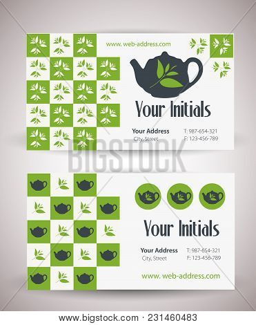 Business Card For Tea Business. Vector Illustration