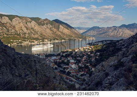 Kotor, Montenegro - September 26: Large Ship With Tourists Sailing On The Boat In The European Day O