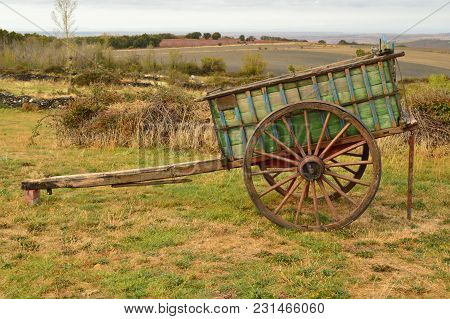 Picturesque Cart Of Oxen Lost From Manolo In Becerril. Landscapes Transportation Travel October 21, 