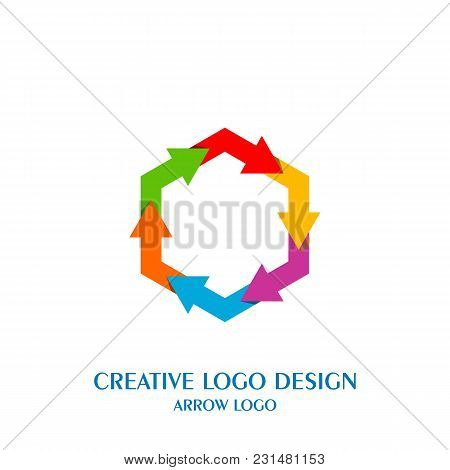Arrow Logo Design, Hexagon Logo, Vector Icons For Your Business Logo.