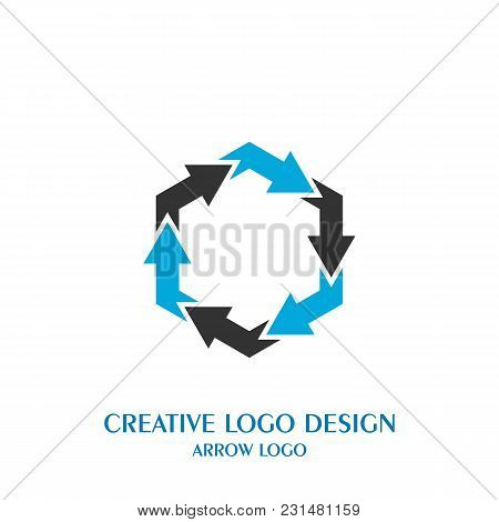 Arrow Logo Design, Hexagon Concept, Vector Icons For Your Business Logo.