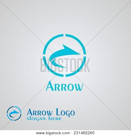 Arrow Logo Design, Line Round Concept Template, Vector Icons For Your Business Logo.