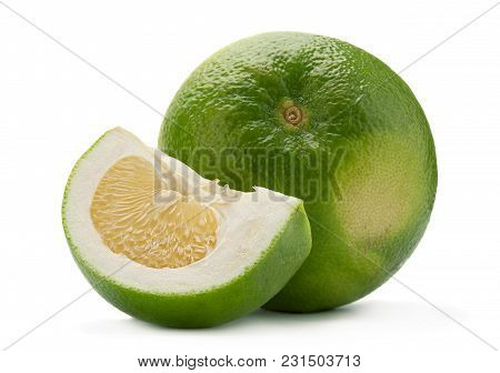 Pomelit Hybrid Pomelo And Greapefruit Isolated On White Background