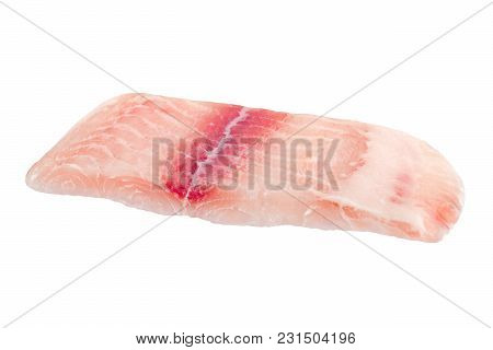 Closeup Catfish Slice Isolated On White Background