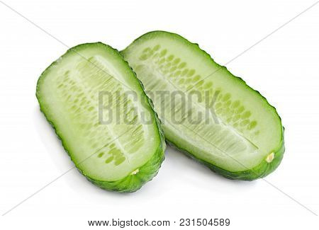 Сucumber Vegetable Closeup Isolated On White Background