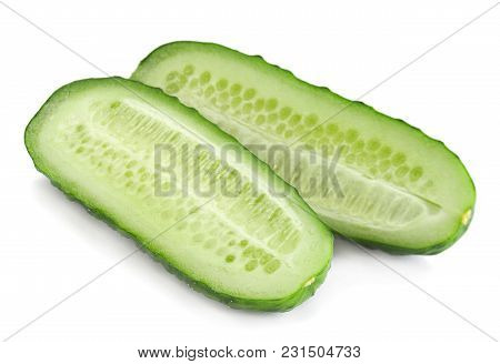 Сucumber Vegetable Closeup Isolated On White Background